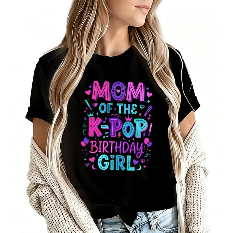 Camiseta para mujer con estampado divertido, 100 % algodón, de manga corta, con diseño original, cuello redondo, ideal para el cumpleaños de una chica que es fanática del K-Pop, tallas S-5XL.