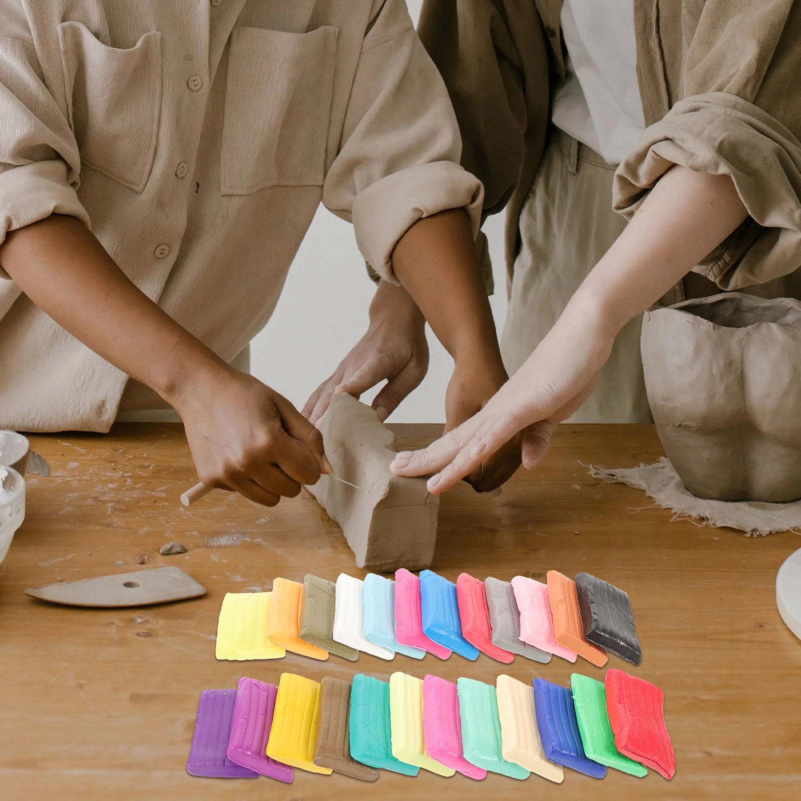 1 Set Kit artigianale fai da te Forno morbido Cuocere Strumenti per scolpire l'argilla polimerica per orecchini Portachiavi Creazione di argilla da modellare colorata Bambini Adulti