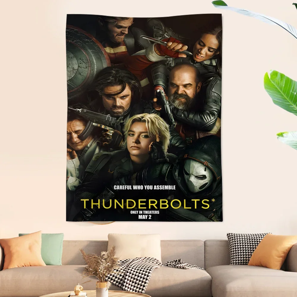T-Thunderbolts (2025) فيلم أنيمي نسيج ديكور للتعليق على الحائط ديكور منزلي للتعليق على الحائط