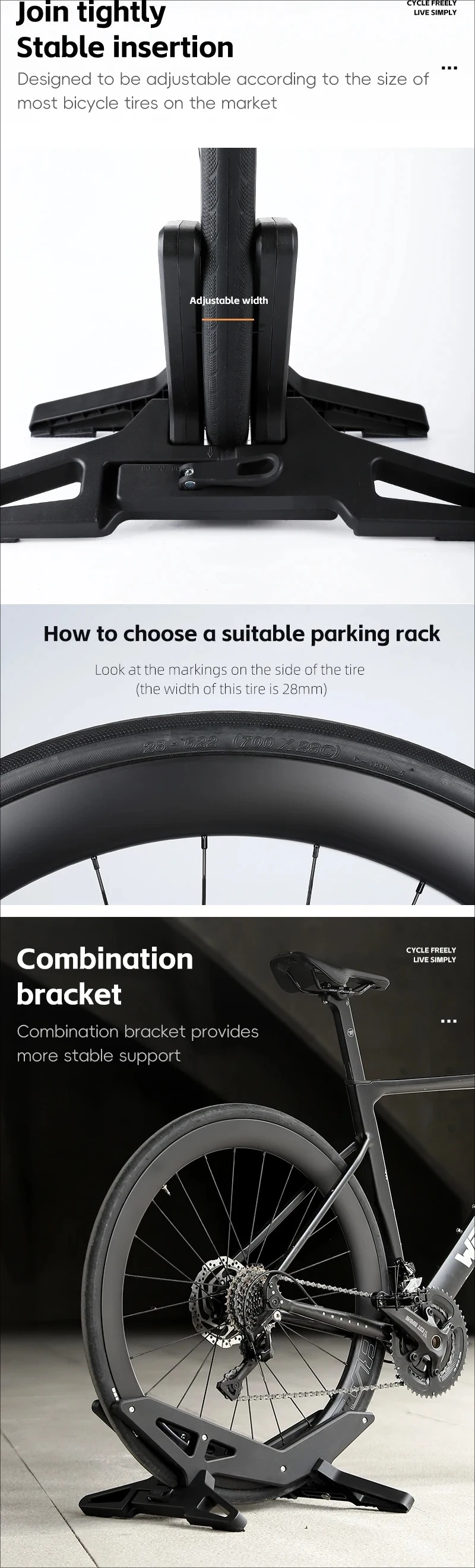 Bicycle Parking Racks Adjustable Anti-Slip ABS Indoor MTB Floor Stand Universal Cycling Storage Road Mountain Bike Accessories