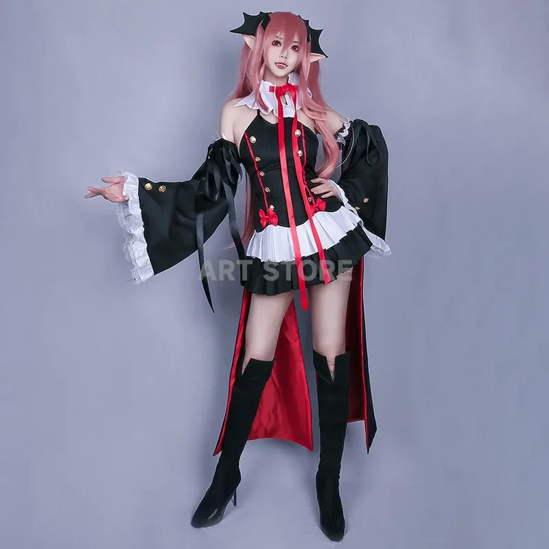 Krul Tepes Cosplay Seraph Of The End Owari no Seraph Costume Uniform Wig Cosplay Anime Witch Vampire Halloween Costume For Girl