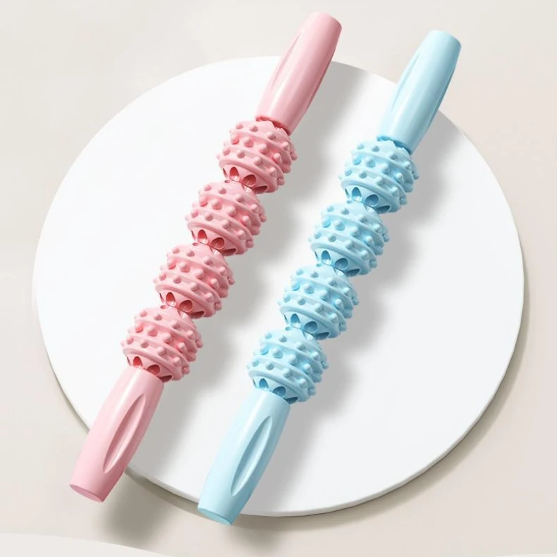 

4 Ball Roller Massage for Body Massage Stick Relaxation Yoga Fitness Wolf Tooth Fascia for Calves Thighs Quadriceps Arms