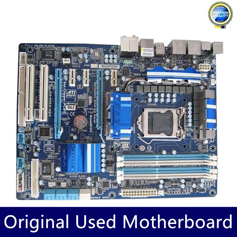 

GA-P55A-UD4 P55A-UD4 motherboard DDR3 LGA 1156 Support I3 I5 i7 cpu 16GB USB2.0 VGA HDMI P55 Desktop motherborad