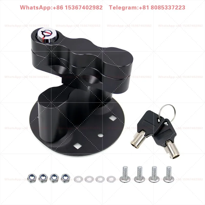 Black  Fuel Tank Bracket with Key, Vehicle Refit Decor Spare Part, Replacement Mount Accessory for Automobile