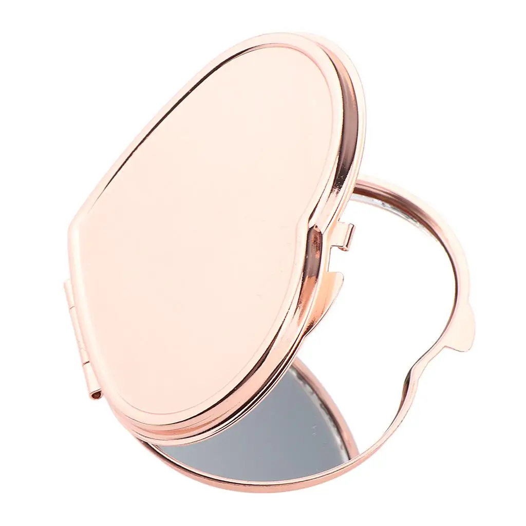 1 Piece Compact Makeup Mirror for Purses - Double Side Travel Glass Mirror, Perfect Purse & Pocket Mirror, Heart Shaped