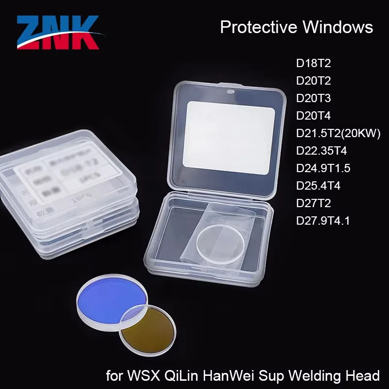 ZNK 5pcs Fiber Laser Protection Window Lens Protective Windows Dia18/20/24.9/27.9 for WSX Precitec Raytools WSX Bodor Laser Head