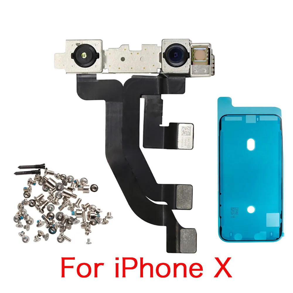 Front Camera Flex Cable With Full Screws Set For iPhone X XR XS 11 11Pro Max And Waterproof Tape Replacement No Face ID