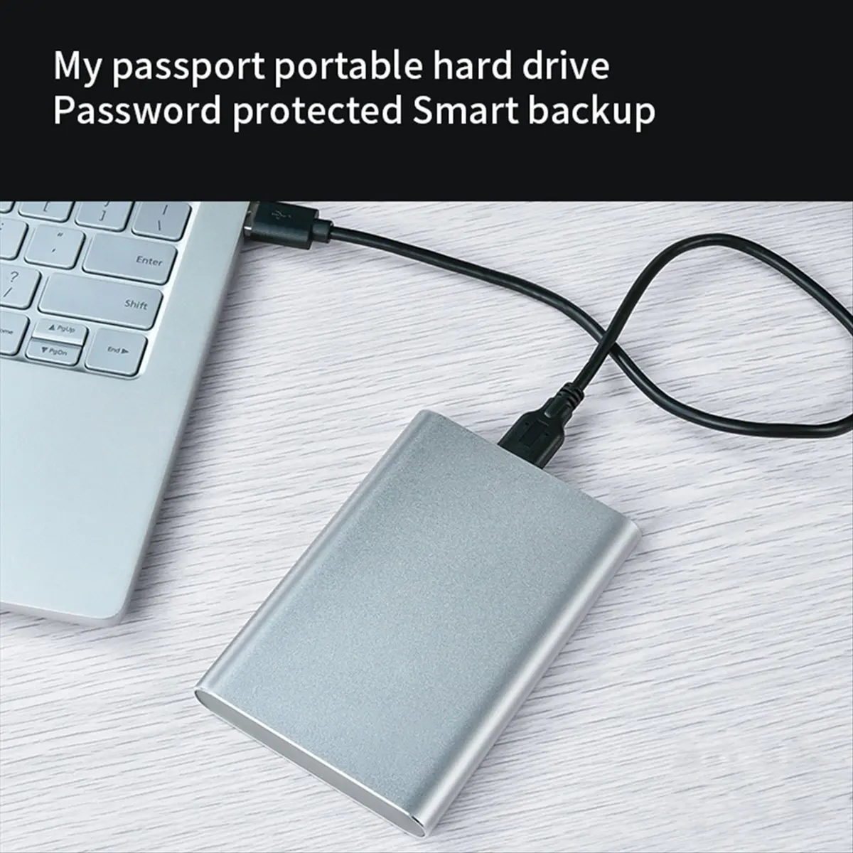 AAAE 2.5Inch External Mobile Hard Disk High Speed USB 3.0 1TB Storage Portable Hard Disk for Laptop Desktop PC Silver