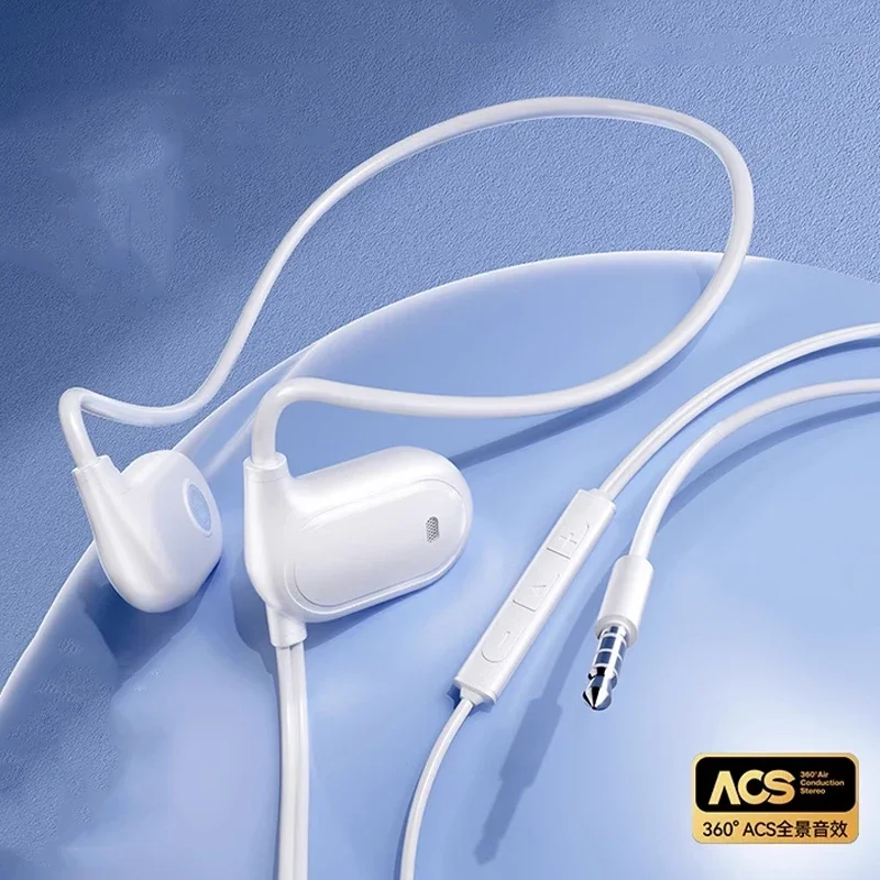Écouteurs à oreille ouverte filaires de Type C, 3.5mm, prise de Conduction d'air, son Hifi, avec Microphone d'appel HD, pour les jeux, le bureau et la maison