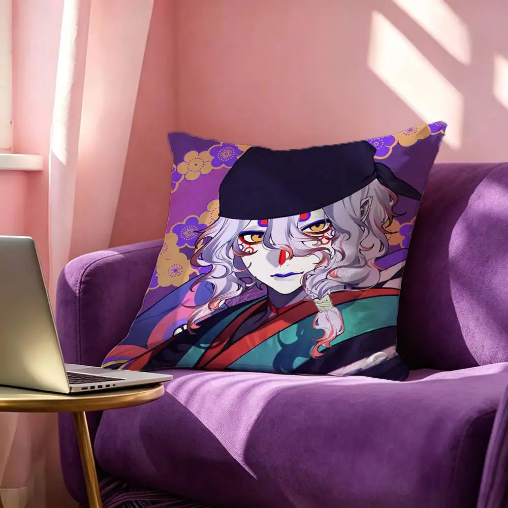 M-Mononoke M-Medicine Seller Bakeneko Cat  Pillow Case Square Double-Sided Sofa Cushion Cover Bedroom Bedside Pillow