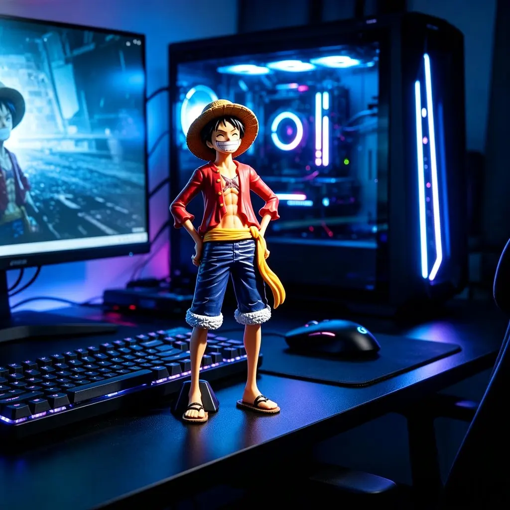 27cm 10.63in One Piece Anime Figure Confident Smiley Luffy Three Face Changing Action Figurine Model Toys Kits Birthday Gifts