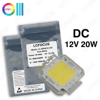 DC 12V ハイパワー LED チップ 10 ワット 20 ワット 30 ワット 50 ワット暖かいナチュラルホワイト 3000 K 6000 K SMD COB ダイオード 10 20 30 50 100 ワットワットライトビーズ