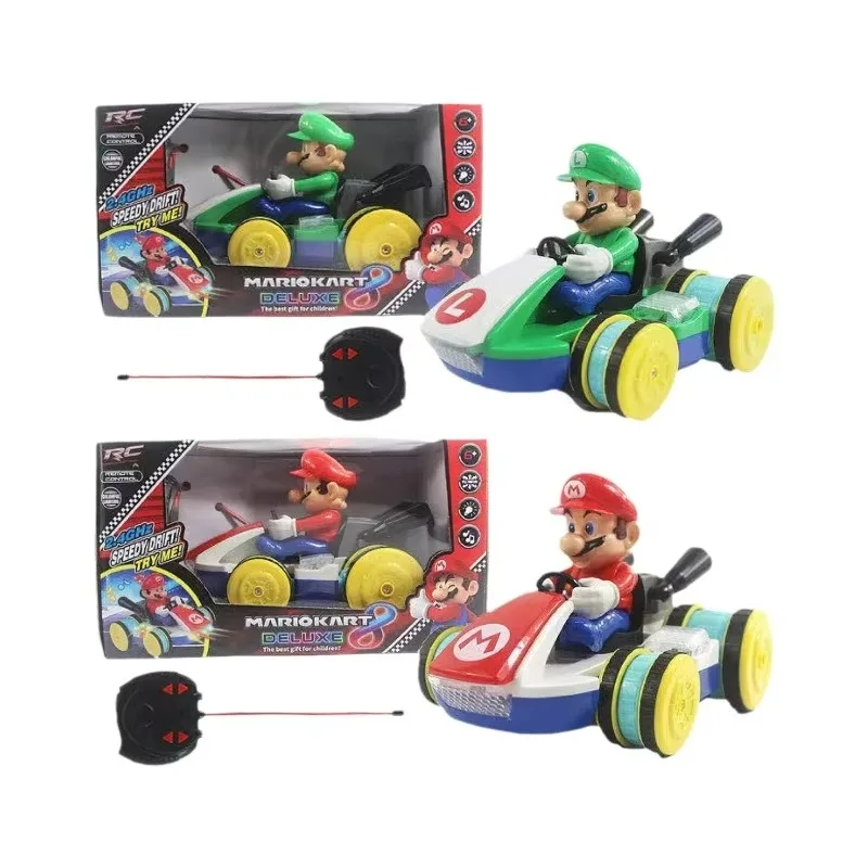 Super Mario Remote Control Car Toys Anime Figures Luigi Model Karting Witn Music Lighting Children Funny Interactive Toys Gifts