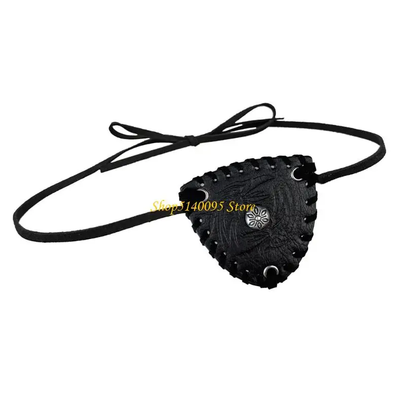 Dxae mittelalterlich geprägte Augen Patches Vintage Leder Augenmaske Larp Cosplay Accessoires Piratenauge für Männer Halloween