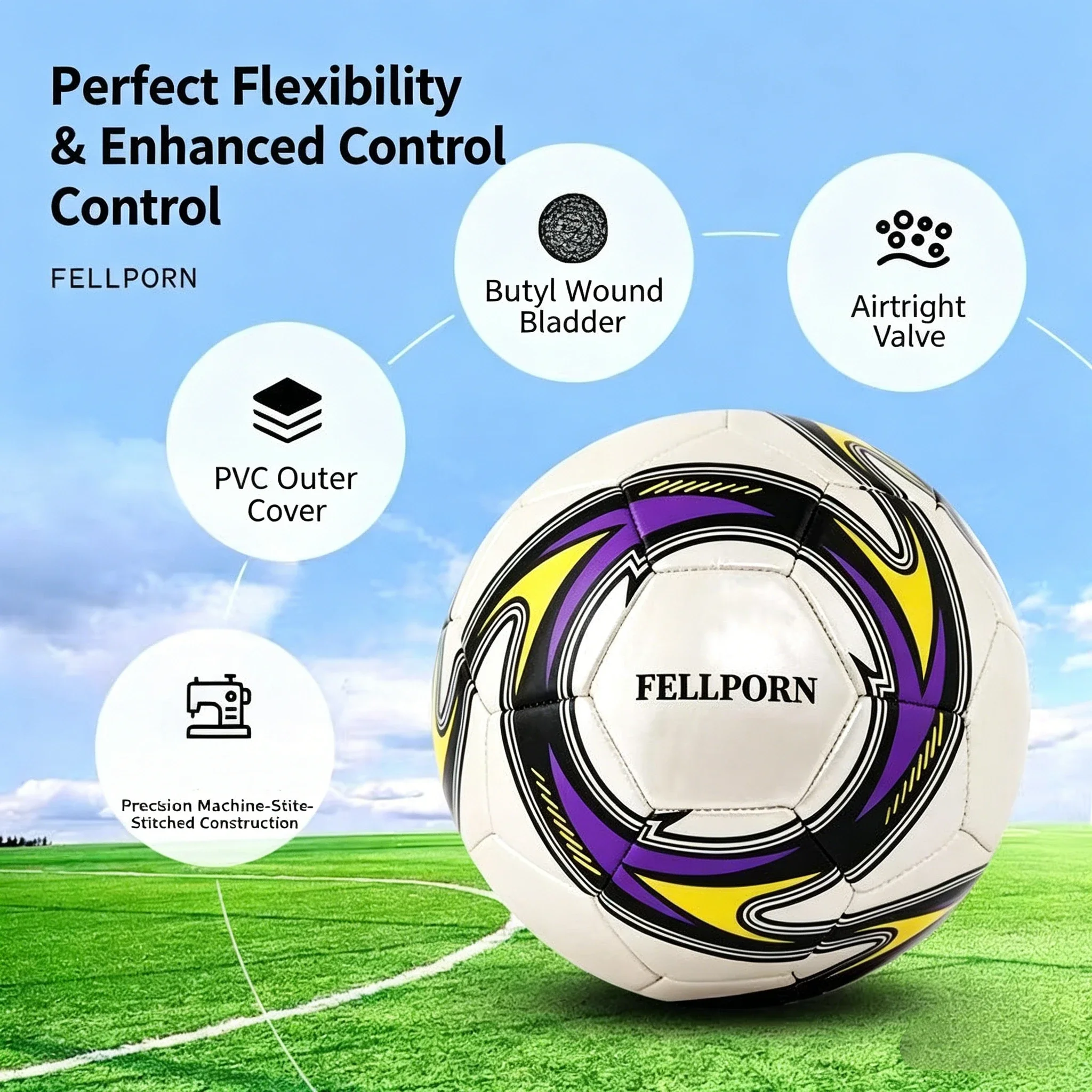 Training Match Football PU Material Size 5 Standard Adult Soccer Ball 420g Wear Resistant Waterproof Outdoor Indoor Sports ball