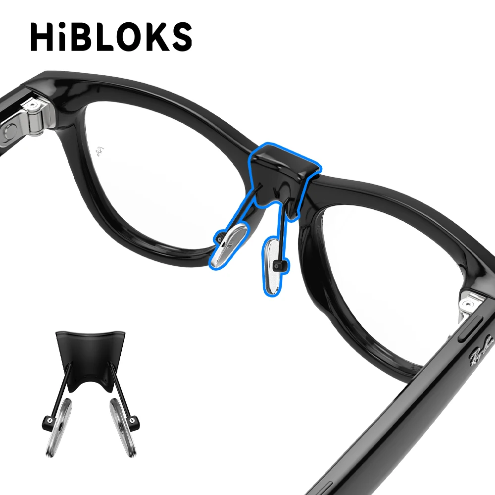 HiBloks Podkładki pod nos do okularów Ray-Ban Meta & GEN2 RW4012/RW4006/RW4008, dzielone, antypoślizgowe, akcesoria do inteligentnych okularów — zdjęcie produktu 2