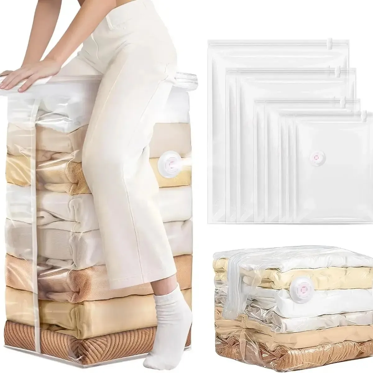 15 Pack No Pump Cube Vacuum Storage Bags