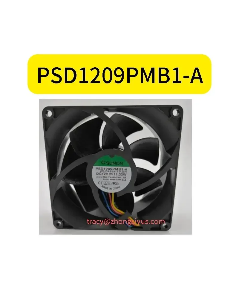New 9038 PSD1209PMB1-A 12V 11.32W 9CM 4-wire Violent Case Bearing Fan Functional testing is intact