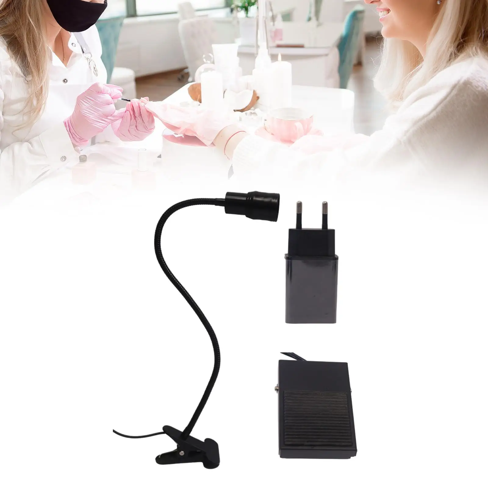 Aluminum Alloy LED Lash Light Soft Gel Lamp for Drying Nails and Eyelash Extensions at Workstations