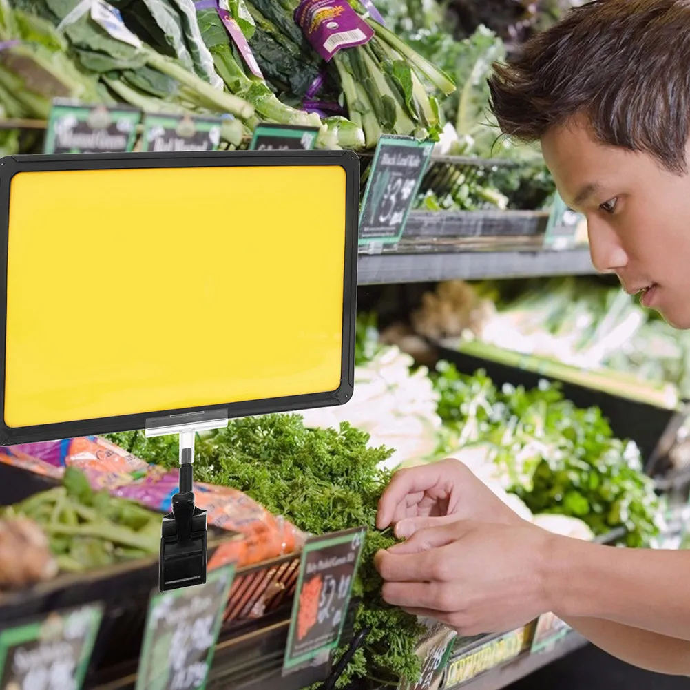 

2 шт. поворотных держателей для ценников формата А4 из АБС-пластика с многоразовыми ПВХ-элементами для демонстрации цен в магазинах и розничной торговле