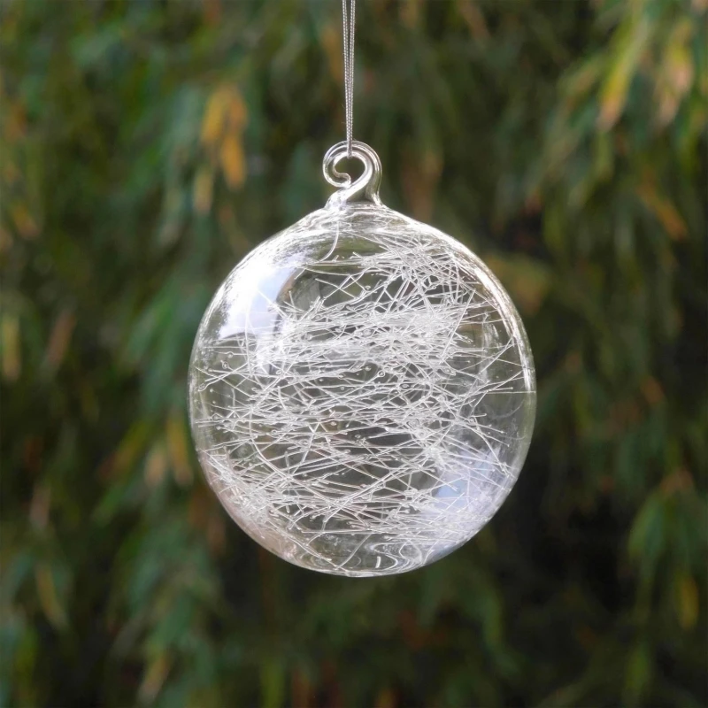 

Small Packing Diameter=8cm 10cm Inner Chips Glass Ball Pendant Christmas Day Home Decoration Glass Globe Hanger