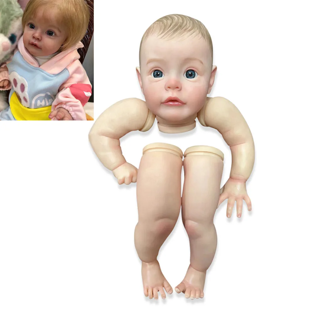 

24inch Already Painted Kits Sue-sue Awake Lifelike Baby Doll 3D Painting Visible Veins Cloth Body Included Kit Mold Bebe Reborn