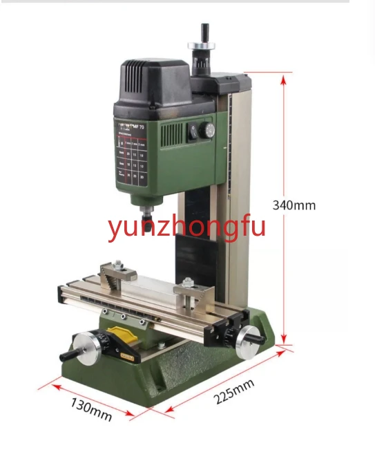 Small Benchtop Milling Machine Drilling and Milling Machine Precision Drilling Machine Miniature Table, 220V, 100W, MF70