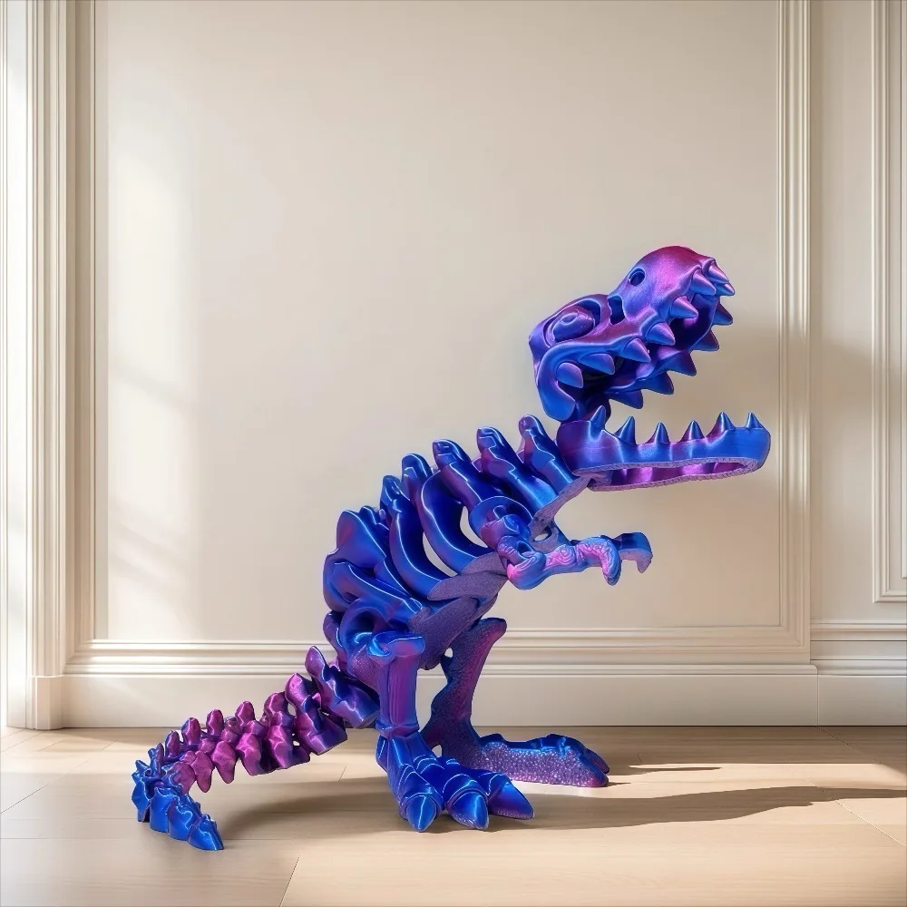 

3D Printed Tyrannosaurus Rex Skeleton Model | Unique Gradient Color | Home Decor / Gift / Collectible | Dinosaur Toy Figurine
