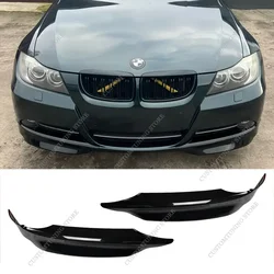 Gloss Black Front Bumper Splitter Lip Foglamp Cover For BMW E90 E91 335i 335d 330d 330i 325i 320d Basic 05-08 09-12 Bodykits