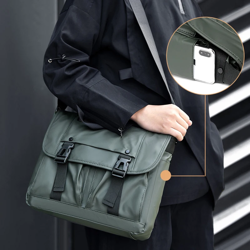 

Male Fashionable Messenger Bag Casual Soft Multi-layers Square Crossbody Bag for Going Out Vintage Simple Shoulder Bags