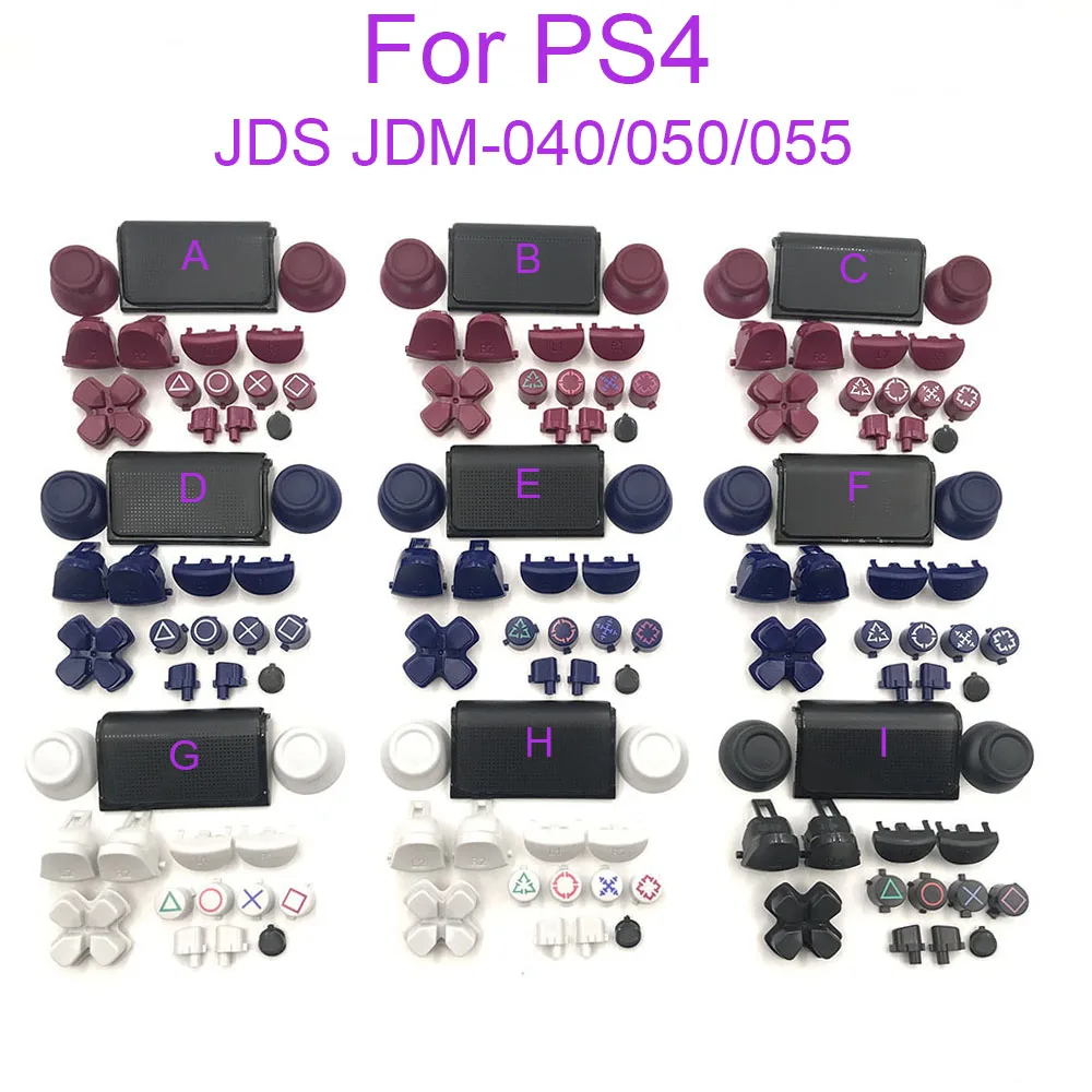 1Set JDM JDS 040 050 055 For PS4 Pro Slim Controller Thumbstick Dpad R1 L1 R2 L2 Button Direction Key ABXY Buttons Joysticks Cap