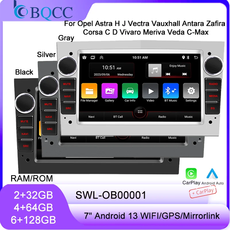 BQCC For Opel Astra H J Vectra Vauxhall Antara Zafira Corsa C D Vivaro Meriva Veda C-Max 7