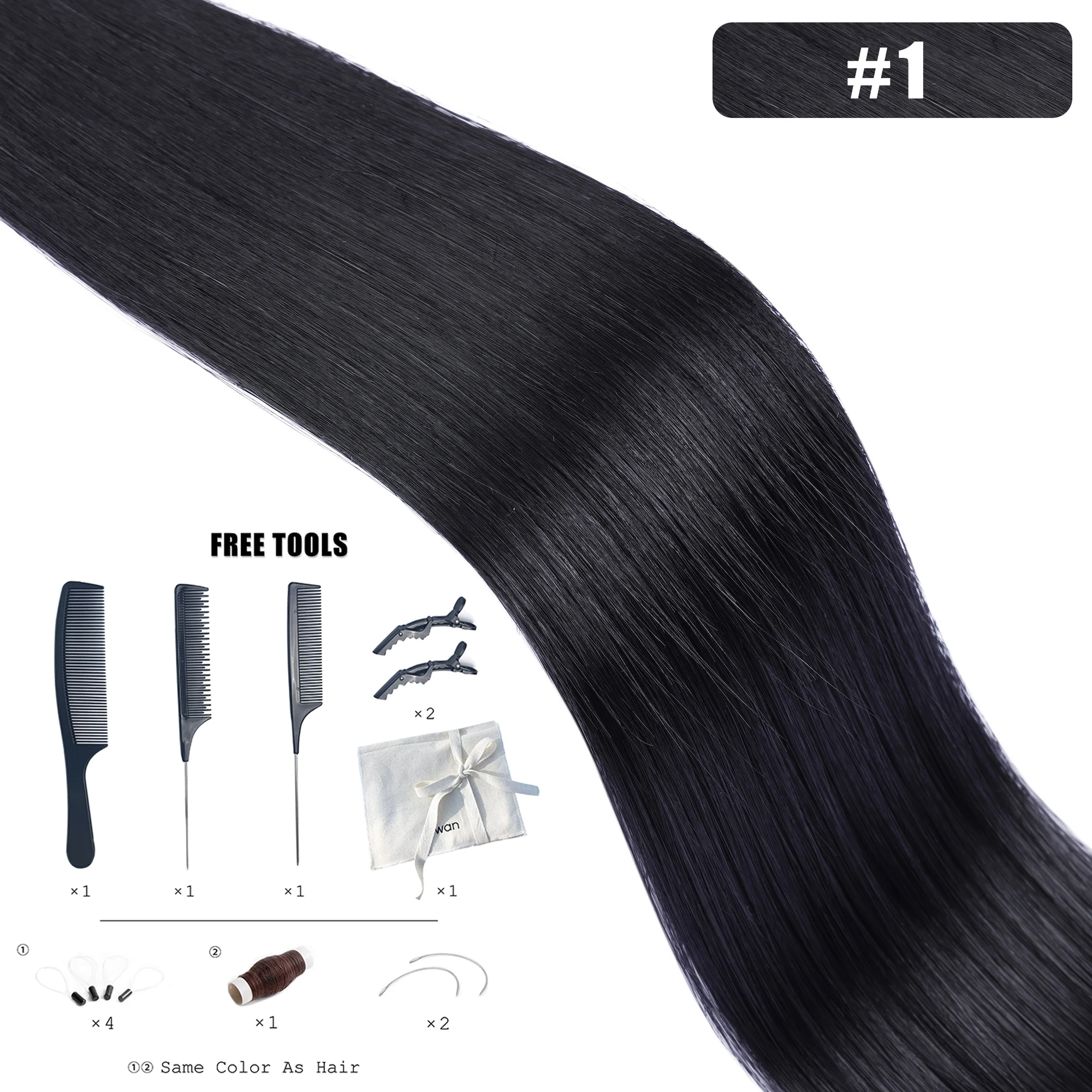 Kiikiigirl Virgin Haar Genius Inslag Hair Extensions 14-24 "50G Menselijk Haar Bundels Extensions Hoge Kwaliteit Onzichtbare Genius inslag
