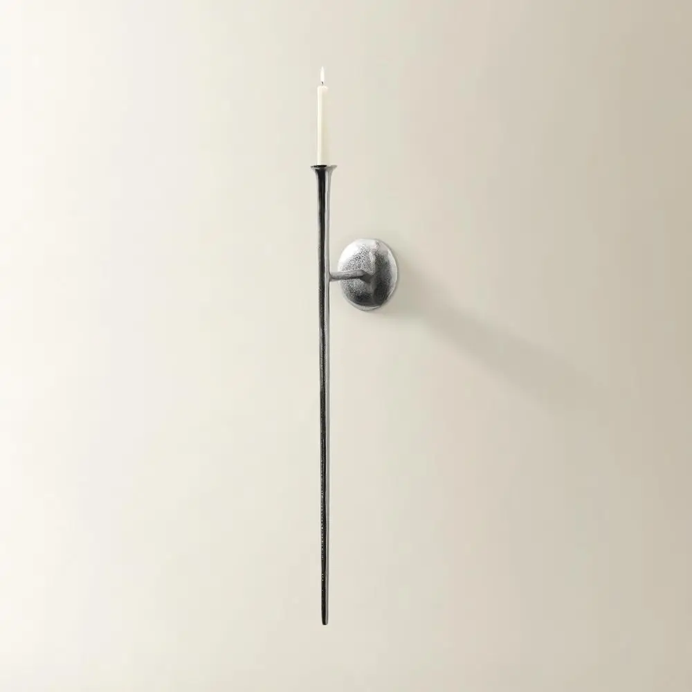 

Stylish Silver Wall Sconce - No Candles Needed