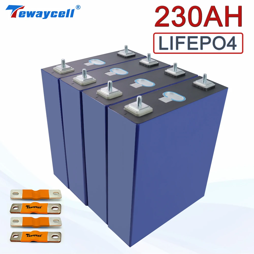 Tewaycell 16/32PCS 3.2V 230AH Lifepo4 Battery Pack Lithium Iron Phosphate Rechargeable Cell Solar Storage Golf Cart RV EU NO Tax