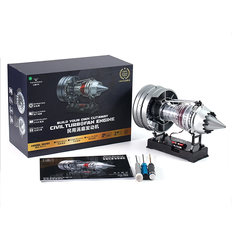 TECHING DM121 Turbofan Engine Model Kit DIY Metal Turbofan Mechanical Model Desktop Toy - Image 6