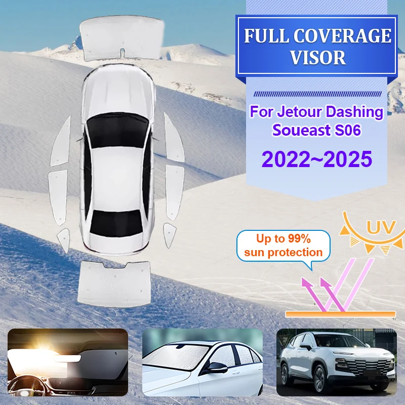 

Для Jetour Dashing Soueast S06 2022 ~ 2025 2023 2024 автомобильный солнцезащитный козырек солнцезащитный крем для окон, защита от ультрафиолета, отражатель, автомобильные аксессуары