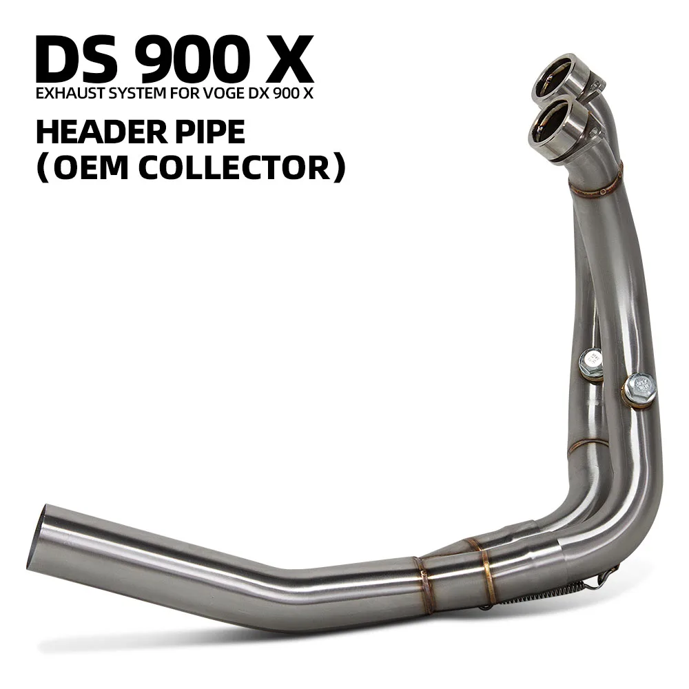 Motorcycle Escape Header Tube For VOGE 900DS DS900X DSX900 2024 2025 Modify Exhaust Stainless Front Pipe Fit Original Muffler