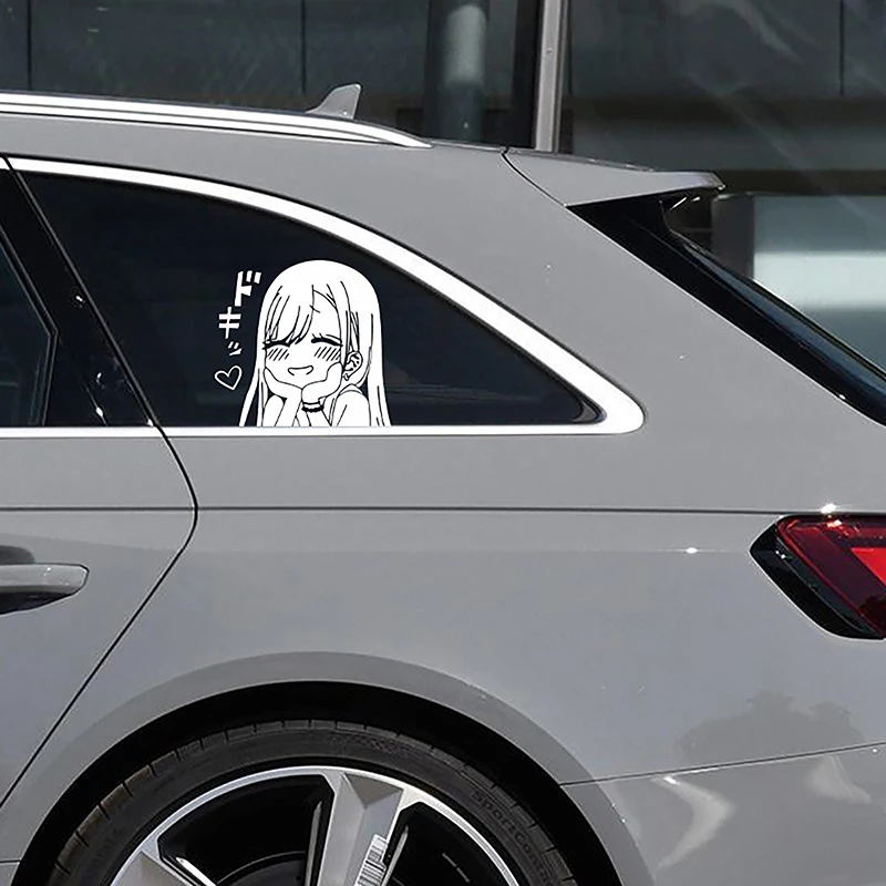 Car Interior Stickers Cute Anime Car Stickers Car Window Bumpers Die-Cut Vinyl Stickers Car Decorative Accessories