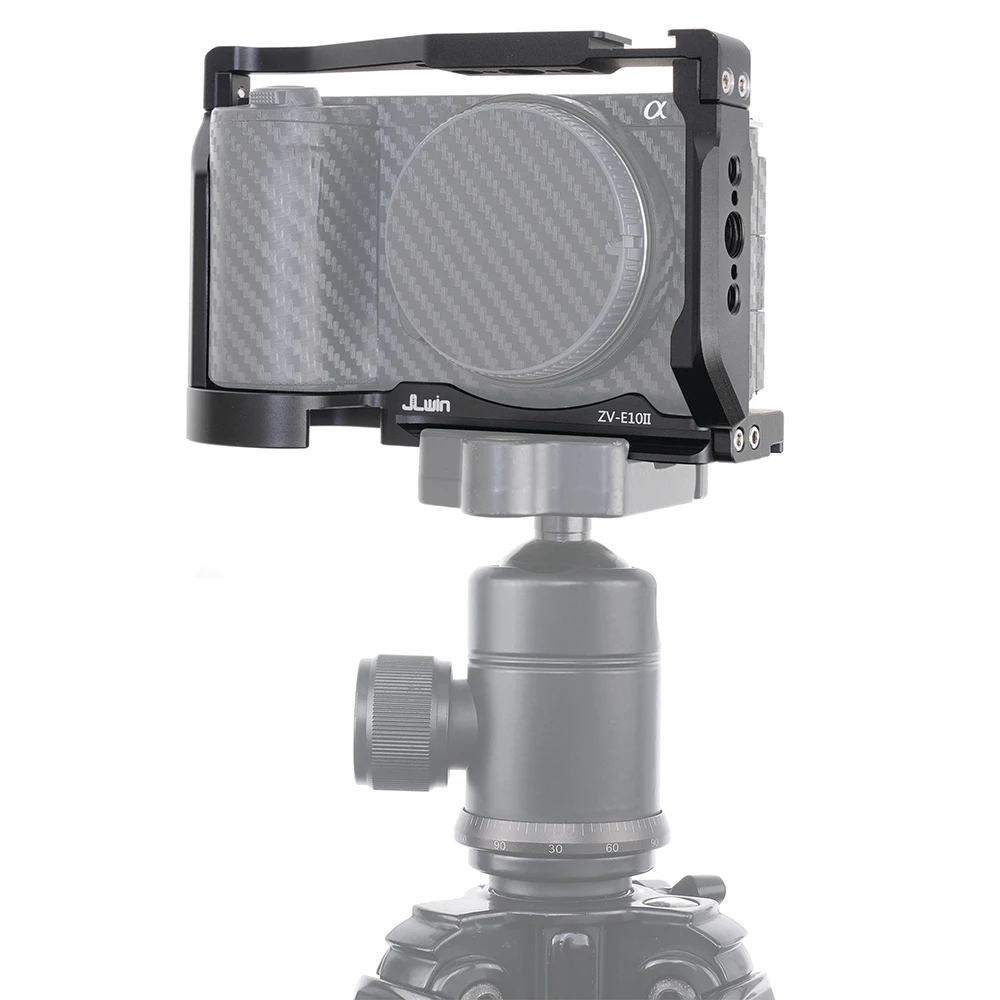 FOTGA For Sony ZV-E10 II Cage with Wooden Handle Quick Release Cage Kit For Sony ZV-E10II With Quick Release Plate Handgrip Trip