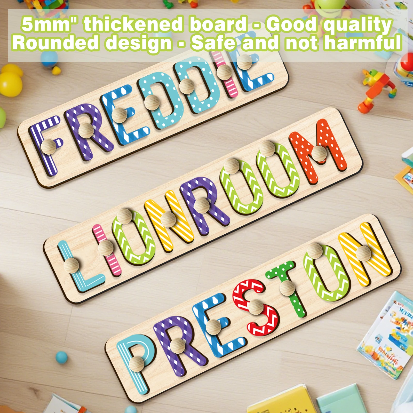 عيد الهالوين، عيد الشكر، هدايا عيد الميلاد: لغز اسم الطفل المخصص، ألعاب الحروف الأبجدية للتعلم المبكر، لغز خشبي مخصص،