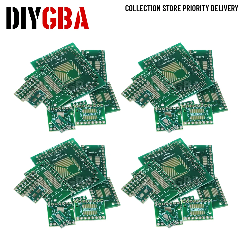 10PCS PCB Board Kit SMD Turn To DIP Adapter Converter Plate SOP MSOP SSOP TSSOP SOT23 8 10 14 16 20 28 SMT To DIP diygba