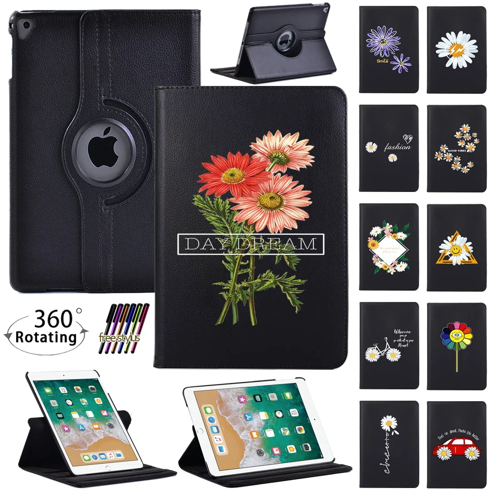 

Tablet Case for Apple IPad Air 5th 10.9/Air 4th/Air 2 3 360 Degree Rotation Cover Sleep Wake-up Stand Funda Case Daisy Pattern