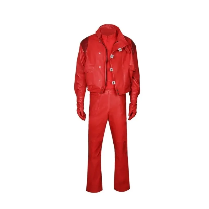 CanCos Akira Kaneda Jacket Cosplay Capsule Pill Printed Bomber Motorcycle Rider Leather Costume Anime Clothes Red Men Coat