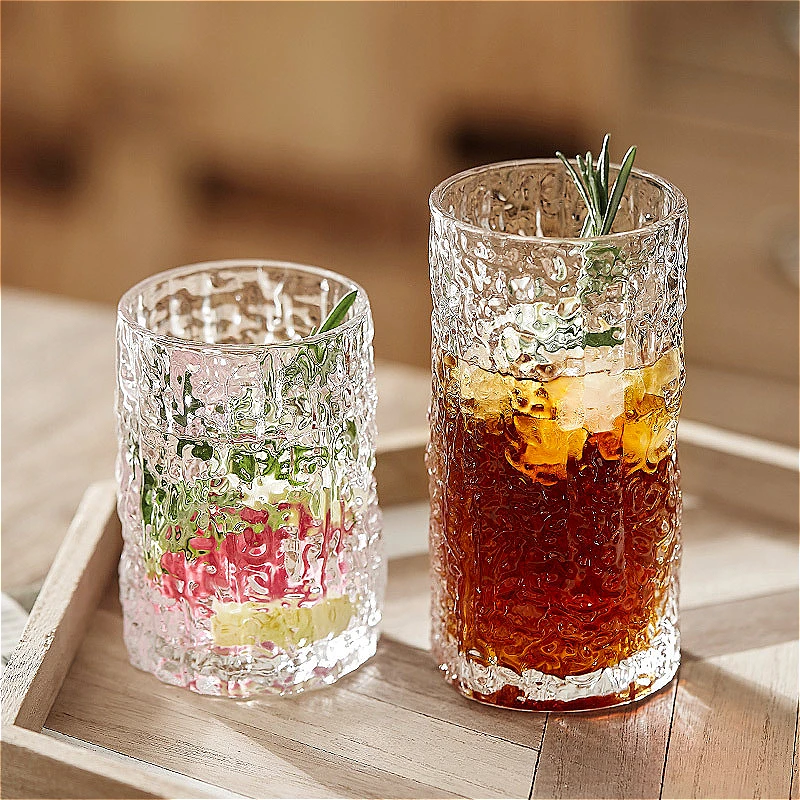 240 ml/340 ml Baum Gemusterte Glas Tasse Cocktail Glas Trendy Mojito Tasse Transparent Whisky Glas Saft Soda wasser Tassen Drink