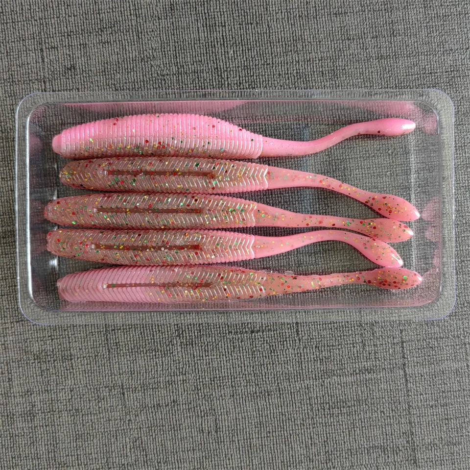 MUKUN 5PCS Stick Wurm Softbait Angeln Köder Gesalzen Gerade Schwanz 75mm 90mm 110mm Perfekte Schwimmen kunststoff Traum Schuss Weiche