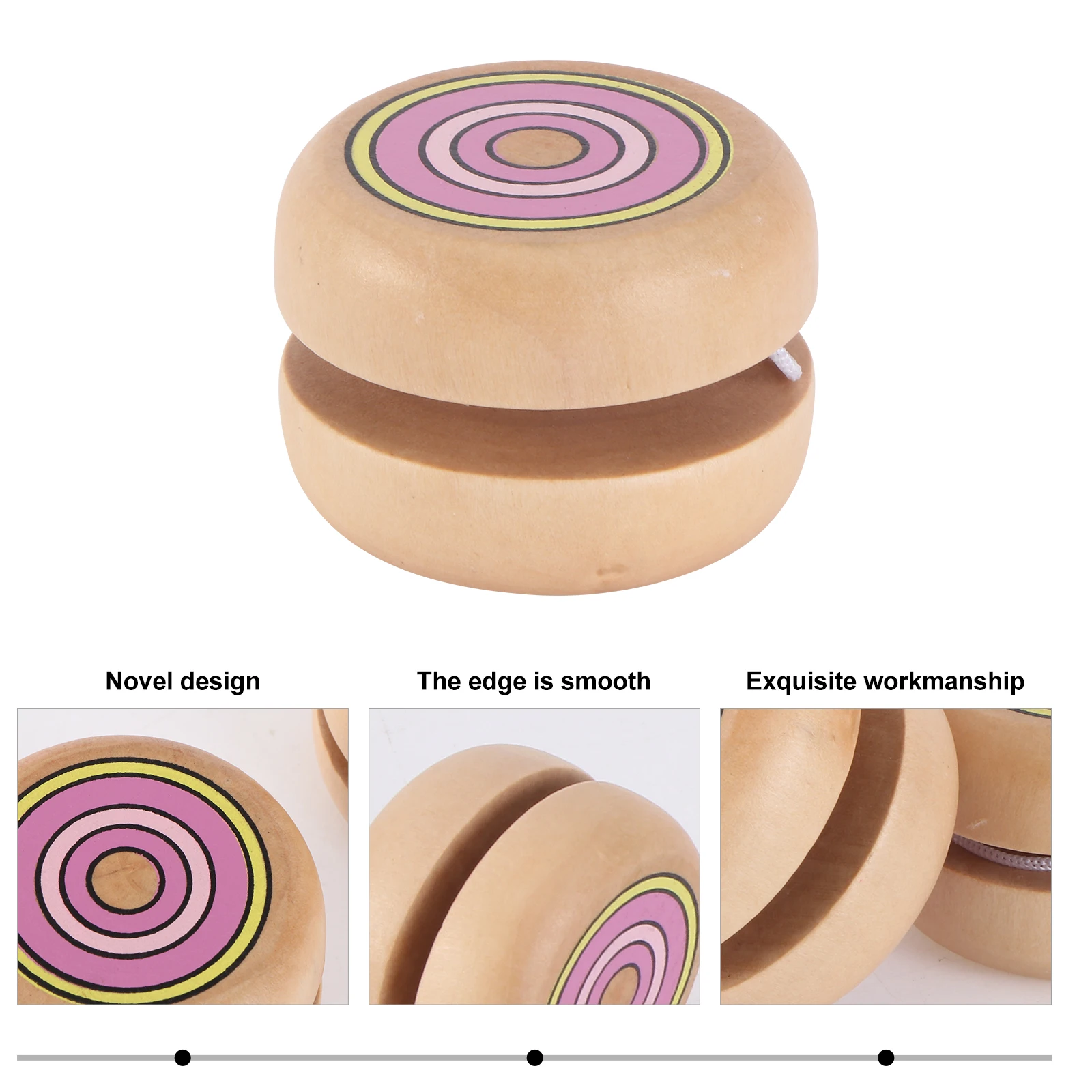 

2pcs Wooden Yo-Yo Eco-Friendly Smooth Finish For Kids Long-Lasting Playtime Yoyo Ball Wooden Yo- Yoyo