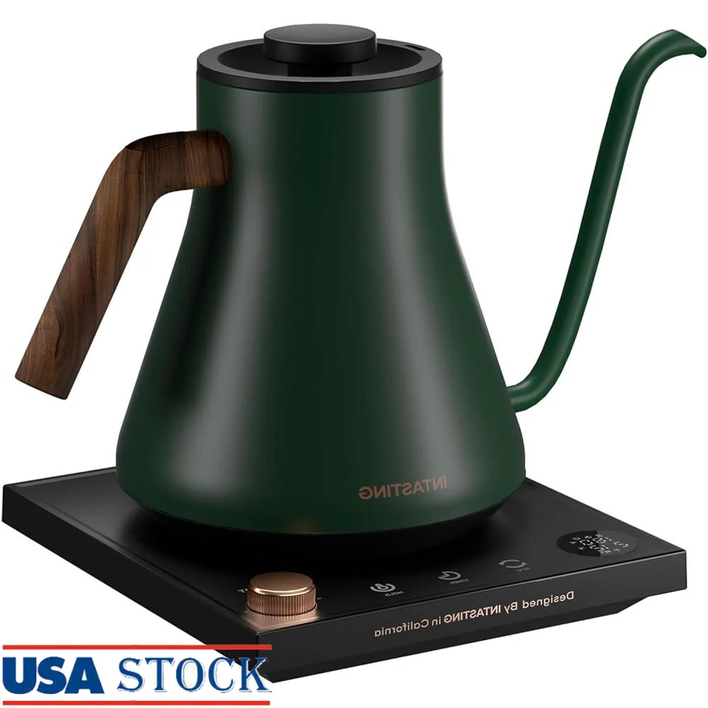 Chaleira elétrica pescoço de ganso em aço inoxidável ±1 ℉   Controle de temperatura despeje sobre café, chá, fermentação, cronômetro, função de retenção