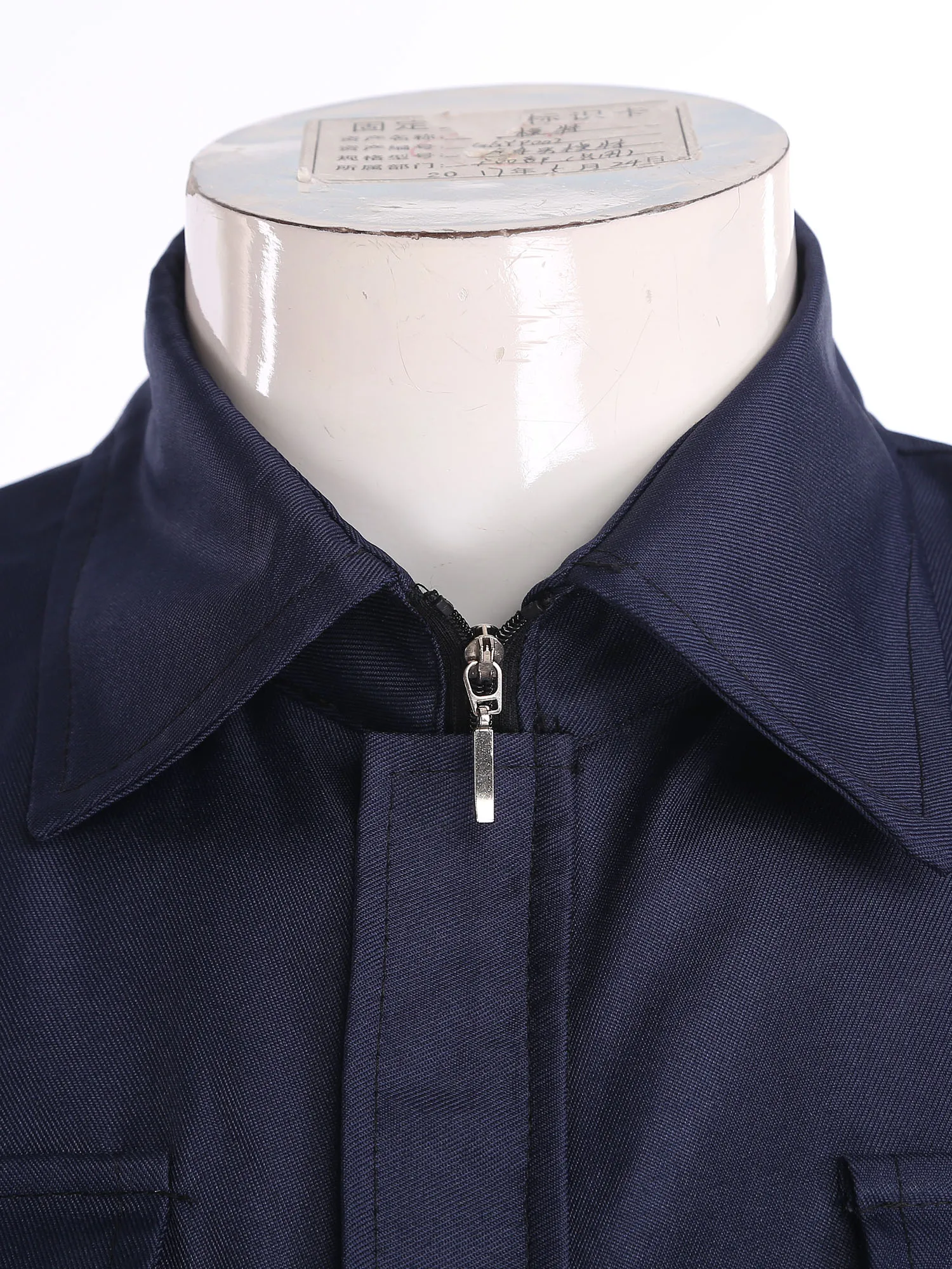 Heren Dames Unisex Overall Effen Kleur Rits aan de voorkant Lange mouw Borst Klepzakken Marineblauwe Jumpsuit Unitard Werkkleding Uniform