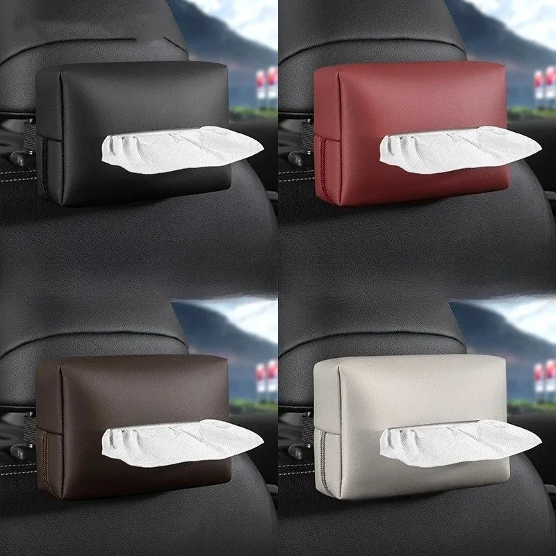 Car Tissue Box, Armrest Box Tissue Pack, Car Seat Back Hanging Type, Sun Visor Tissue Bag, Storage for Car Interior Decoration